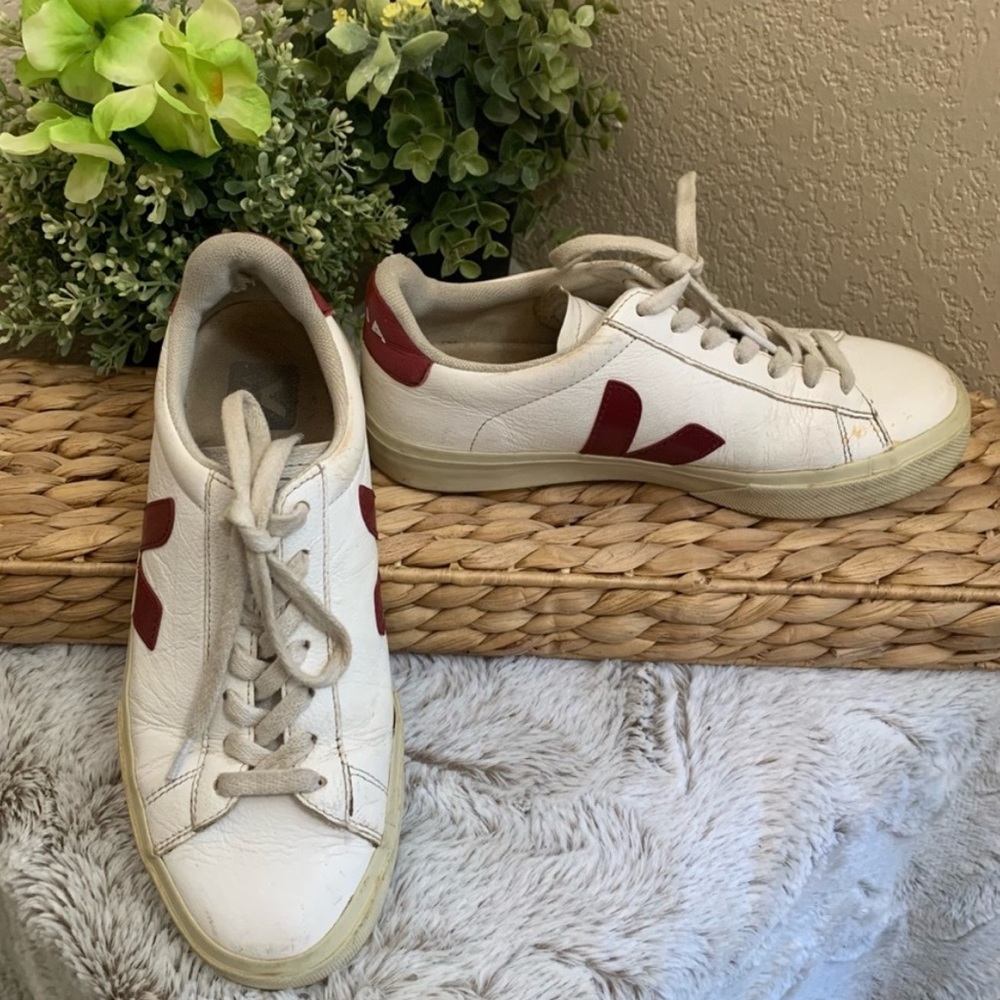 Veja White and Red Women's Sneakers